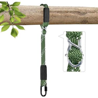 Imagem de Yyiwhmy Alças para pendurar árvores, 2 m, 362 kg, capacidade ajustável, alças giratórias de nylon com mosquetão de trava mais segura para rede, balanço, acampamento ao ar livre e ioga aérea