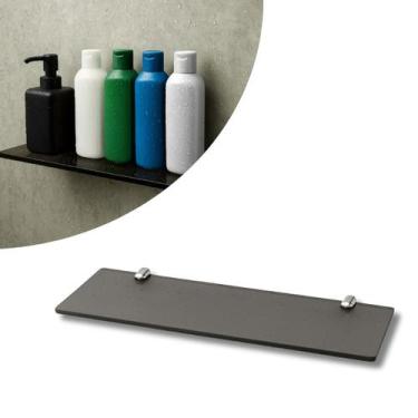 Imagem de Prateleira de Vidro Porta Objetos 30cm VIdro Fumê com FIxação Dupla Cr