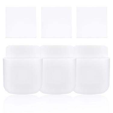 Imagem de Aphrordity Pacote com 3 suportes de controle remoto branco, plástico ABS com fita adesiva, suporte de parede remoto, adesivo sem danos para controles remotos de TV/AC, telefones, canetas, controle