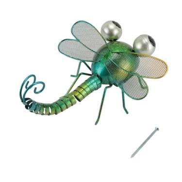 Imagem de Ainoli Libélula Decoração de Parede Escultura de Metal Casa Jardim Interior Exterior Quintal Arte para Cerca Pátio (Verde)