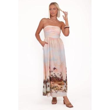 Imagem de Petal & Pup Vestido feminino Marcia-midi-estampado por do sol, Estampa do pôr do sol, 40