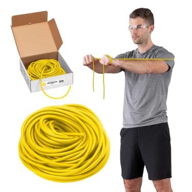 Imagem de THERABAND Tubo de resistência, amarelo, nível de luz 1, rolo de 30,5 m, sem látex, tubo de exercício profissional para exercícios corporais e básicos, cortado no comprimento, codificado por cores