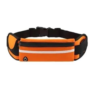 Imagem de Bolsa de corrida, bolsa de telefone à prova d'água e à prova de choque para corrida ao ar livre, com suporte para garrafa de água (laranja)