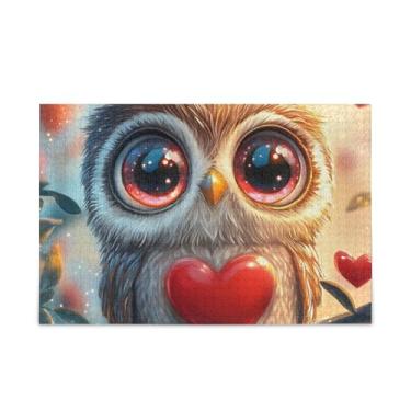 Imagem de Quebra-cabeça fofo de 1000 peças, coruja, morango, madeira e papel, com bolsa de armazenamento, quebra-cabeças para adultos