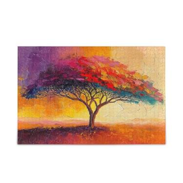 Imagem de Quebra-cabeças com 500 peças de pintura em cores brilhantes, quebra-cabeças compostos de papel e madeira para casais com bolsa de armazenamento