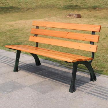 Imagem de Banco de jardim, bancos ao ar livre preservativos de madeira, alpendre, banco de pátio, banco de parque, cadeira de metal, móveis de madeira de ferro fundido, perfeito para quintal, gramado, varanda