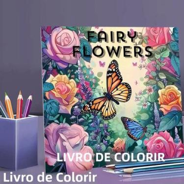 Imagem de Livro De Colorir Para Adultos Com 28 Páginas, Estilo Flores De Fada, L