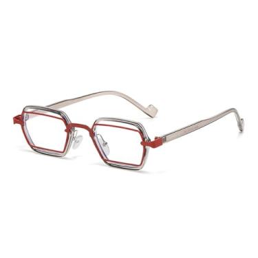 Imagem de Óculos de Sol UV400 - Armação Pequena Estilo Punk com Lentes Transparentes para Homens e Mulheres, Ideais para Esportes ao Ar Livre, Corrida e Ciclismo, C10 Cinza, Vermelho e Transparente