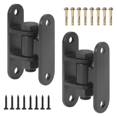Imagem de Rasugarlary Dobradiças de portão resistentes, dobradiça de portão de montagem na parede com parafuso para portões de fazenda, cercas de madeira, portões de metal, preto-2 pares (parafusos removíveis)