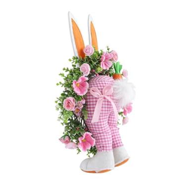 Imagem de Grinalda de Páscoa - Adorável Realista 51 Cm,Grinalda de Porta de Páscoa com Detalhe do Coelho,Para Exterior Janela Lareira Restaurante Parede Vedação Sala de Jantar