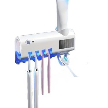 Imagem de Suporte Dispenser de Escova e Pasta de Dentes Com Esterilizador UV| Perfeito para Apartamentos, Hotéis e Escritórios(UV BRANCO 1 UN)