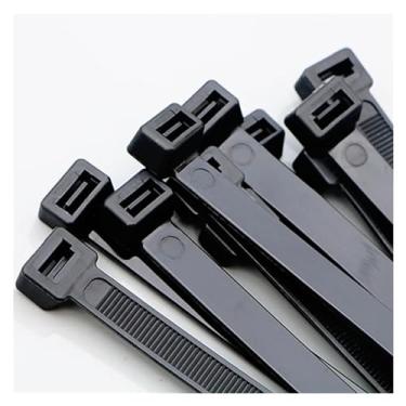 Imagem de ONECMN Laço de nylon de plástico autotravante 1000 peças anel de fixação de abraçadeira preta 4 x 200 abraçadeiras com zíper conjunto de abraçadeiras de nylon (3 x 120 mm 800 peças)