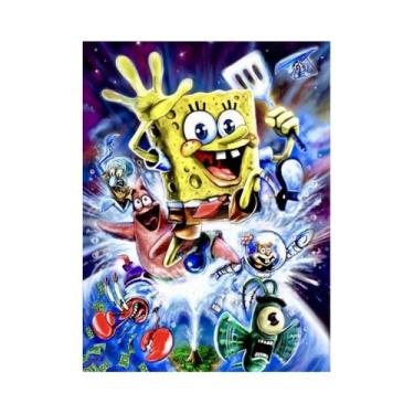 Imagem de Kit De Pintura Em Diamante DIY Do Bob Esponja, Ponto Cruz, Mosaico, De