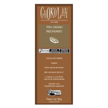 Imagem de Chocolate 70% Cacau Recheado Orgânico Chokolah 80G