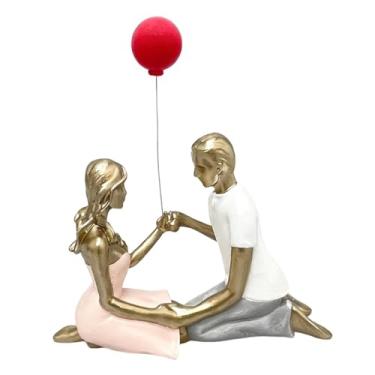 Imagem de Ｂｅｓｇａ Estatueta decorativa de casal em resina, peça colecionável, escultura abstrata, ornamento de mesa para decoração de casa no Dia dos Namorados, Style a