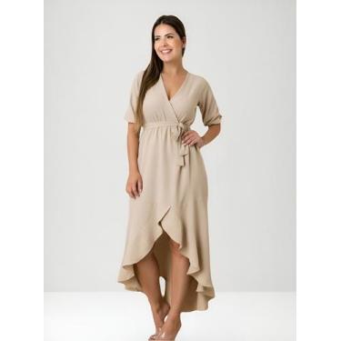 Imagem de Vestido Feminino Elegante Midi Mullet Com Babado - Casual Dress, Marsa