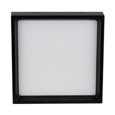 Imagem de Plafon Led 24W Stella Sobrepor Deep 25cm Recuado Preto 3000K STH20904P