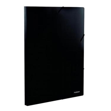 Imagem de Pasta Elástico Com Aba Ofício Preta Plascony