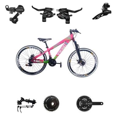 Imagem de Bicicleta 26 VikingX T25 24v Index Freeride Shimano Cubo k7 Pneu Slick Fino FX 1.50-Unissex