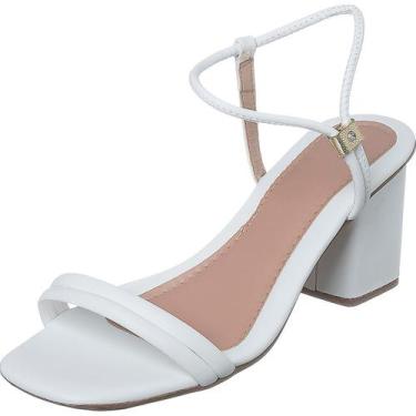 Imagem de Sandália Feminina  Salto Grosso Preta  Social Confortável  j02 Salto 7