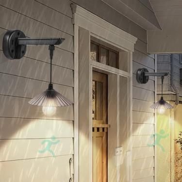 Imagem de GZZBMY Lâmpadas solares LED Lâmpadas de parede externas com sensor de movimento USB recarregável iluminação de parede IP65 à prova d'água lâmpada de parede interior/exterior para jardins varanda pátio