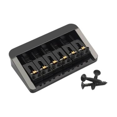 Imagem de oshhni Ponte fixa para baixo de 6 cordas com parafuso de montagem, multifuncional, leve, em liga de zinco, para acessórios de instrumentos musicais, Preto
