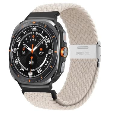 Imagem de SAAWEE Para Galaxy Watch Ultra 47 mm Pulseiras de Nylon Elástico Trançado Solo Loop Pulseira, Ultra 47mm, Ágata