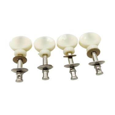 Imagem de menolana Conjunto de 4 Tarraxas de Afinação para Ukulele, Banjo e Banjo - Acessórios e Peças de Reposição para Ukulele em Palco de Concerto, Prata E Branco