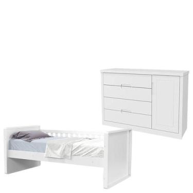 Imagem de Cama Babá e Cômoda Infantil Tutto New Branco Acetinado - Matic - Matic