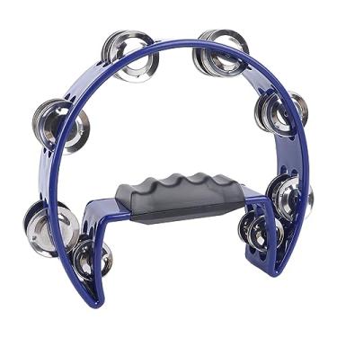 Imagem de WALFRONT Pandeiro Musical de Meia Lua de Fileira Dupla de 10 Polegadas Com Jingles de Metal e Instrumento de Percussão Com Cabo Ergonômico para Festa de Adultos KTV