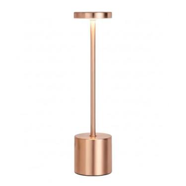 Imagem de Luminária de Mesa Cabeceira 3 Tons de Led Recarregável Touch 3 em 1 Proteção ocular Quarto Escrivaninha Luxuosa Rose Gold