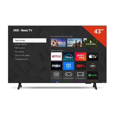 Imagem de Smart TV 43” AOC 43S5155/78G Full HD LED Wi-Fi Roku TV Dolby Audio