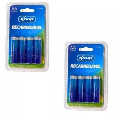 Imagem de 8 Pilhas Aa Recarregável 2700 Mah Knup