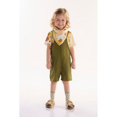 Imagem de Conjunto Infantil Menino Safari com Camiseta e Jardineira Três e Já, O