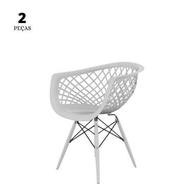 Imagem de Conjunto Com 2 Cadeiras Web Branca  Base Em Polipropileno