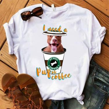 Imagem de Blusa T-shirt Camiseta Feminina Estampada-Pitbull- Várias Estampas 01,