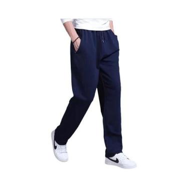 Imagem de Calças Esportivas Casuais Masculinas Estilo Coreano, Tubo Reto, Para C