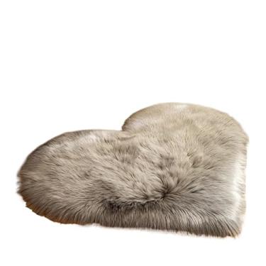 Imagem de 30 x 40 cm tamanho pequeno em forma de coração tapete fofo tapete sofá almofada sala de estar quarto tapetes decorativos (cinza)