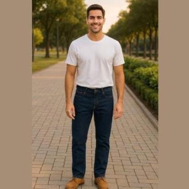 Imagem de Calça Jeans Regular Masculina Azul Escuro Lycra Texas Wrangler-Masculino