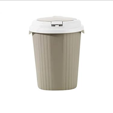 Imagem de Caixote do lixo 11L/16L grande capacidade lata de lixo doméstico escritório quarto lata de lixo de plástico com tampa lixeira de cozinha (amarelo, 16l)