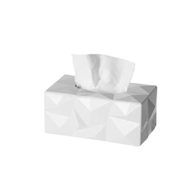 Imagem de Porta-lenços de papel retangular dispensador de lenços faciais para escritório em casa capa de caixa de lenços de papel para carro recipiente decorativo capa de caixa de lenços faciais (branca)