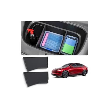 Imagem de cybtkcar 2 peças divisória frontal para porta-malas Tesla Model Y Juniper 2025 2026 divisória de porta-malas frontal Tpe, acessórios para supermercados e viagens diárias, armazenamento de mercadorias