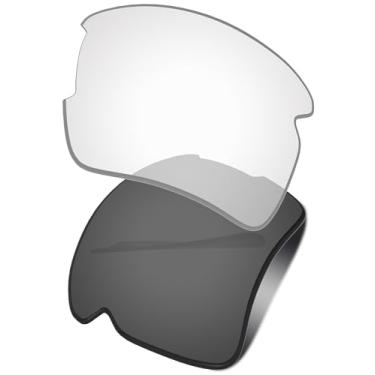 Imagem de Vonxyz Lentes de reposição para óculos de sol Oakley Flak 2.0 XL OO9188 - Preto transparente fotocrômico ativado-anti-embaçamento