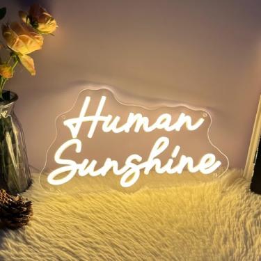 Imagem de Sinal de néon de luz solar humana para decoração de parede personalizado LED neon sinal de luz neon personalizado aniversário casamento casamento Natal presente sinal festa quarto bar casa quarto