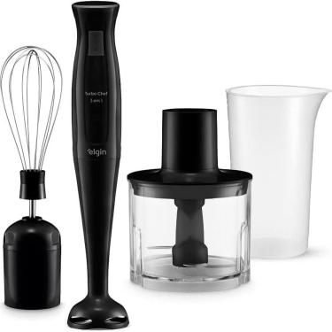 Imagem de Mixer De Alimentos Preto Turbo Chef MIX20 200W 3 Em 1 Copo 700ml Elgin 110V