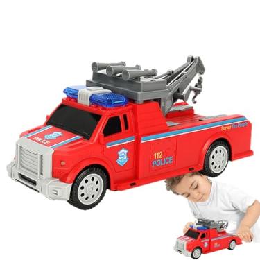 Imagem de Carros de Brinquedo,Caminhão Interativo - Veículo de Resgate Elétrico de Brinquedo com Música e Luz - Para Crianças Meninos Pré-Escolar Jardim de Infância Infantário Brincar na