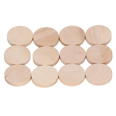 Imagem de AYNEFY Círculos de Madeira Redondos 50 Peças, Recortes de Madeira Inacabados, Suprimentos de Artesanato Diy para Casamentos e Festas