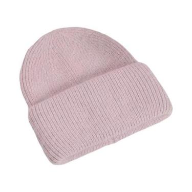 Imagem de Gorro Feminino Quente De Inverno Em Pele De Coelho Genuína, Touca Sóli
