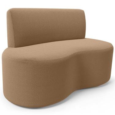 Imagem de Sofá 2 Lugares Orgânico Para Sala De Estar Living Larissa L02 Bouclê Mostarda - Lyam Decor