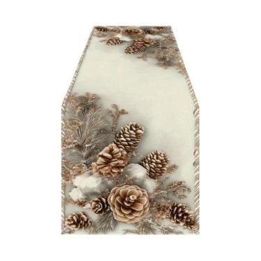 Imagem de Caminho De Mesa Floral De Inverno Durável E Fácil De Limpar, Decoração